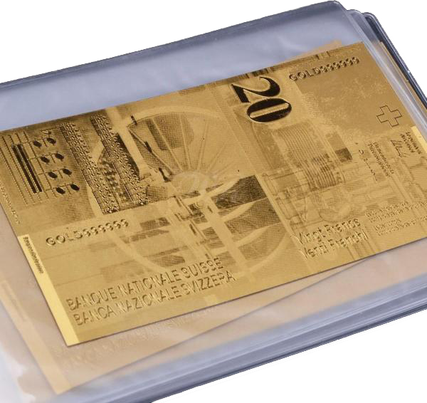 [HQ] Golden Replica Of Full Set Swiss Franc Golden Banknotes