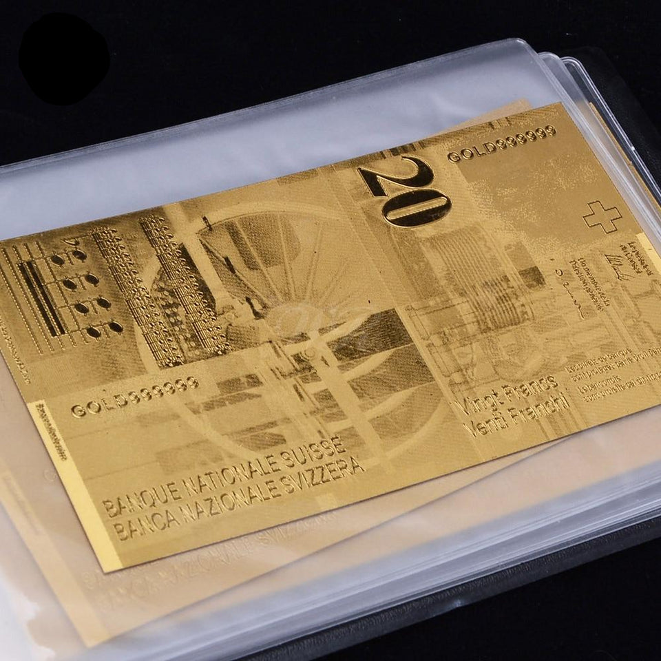 [HQ] Golden Replica Of Full Set Swiss Franc Golden Banknotes