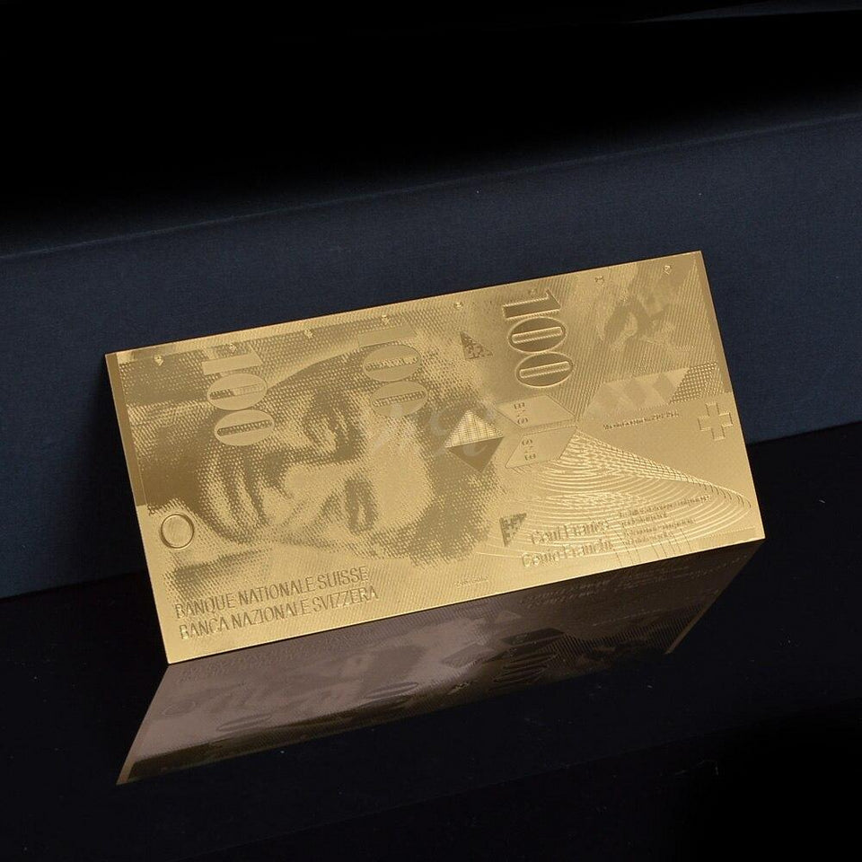 [HQ] Golden Replica Of 100 Swiss Franc Banknote